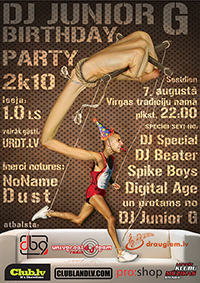 dj junior g birthday party 2k10 poster small