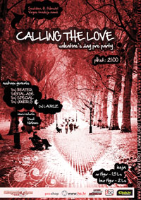 calling the love valentines day pre party poster